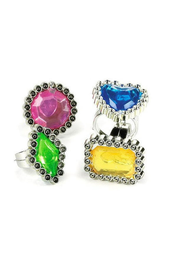 Colorful Rhinestone Rings (6Dz) - Jewelry - 72 Pieces