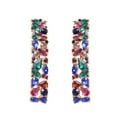 thumbnail image 1 of Colorful Rhinestone Square Dangle Drop Earrings for Women Crystal Rectangle Geometric Statement Earring, 1 of 4
