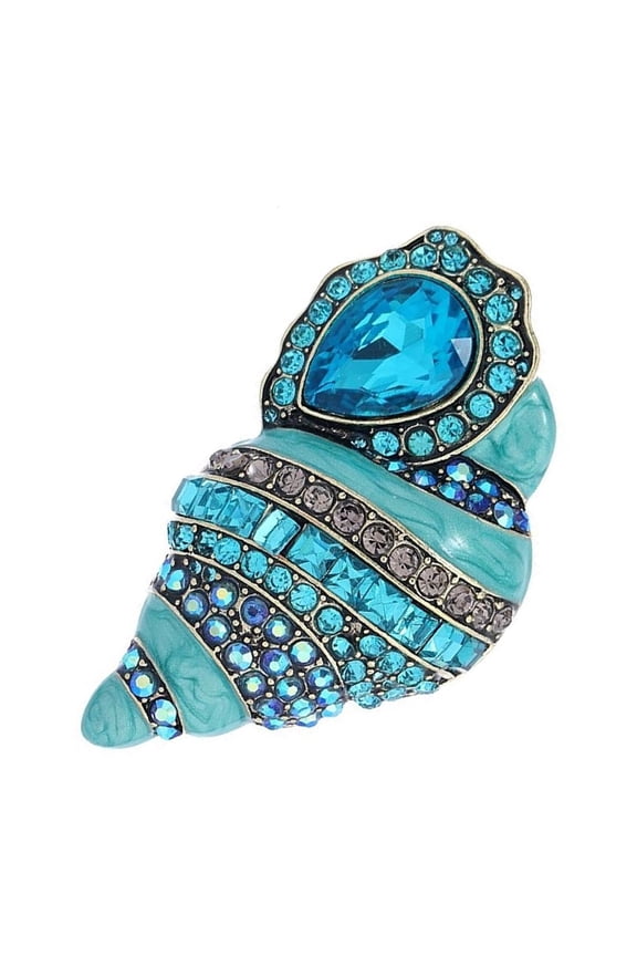 Colorful Rhinestones Conch Brooch Elegant Vibranting Color Drip Oil Designs Accessory for Costumes Enhancements