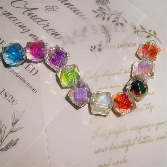 Colorful Rhombus Crystal Beads Transparent Magic Diamond Rhinestone Material DIY Jewelry Craft Decoration Accessories