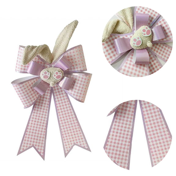 Colorful Ribbon Festival Decoration Easter Bunny Bow Handmade Spring Ribbon for Gift Wrapping and Decor Polyester Material