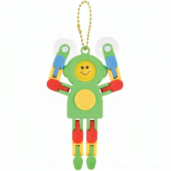 Colorful Robot Suction Cup Toy Favor, 6 Count, Approx. 3 in Each, Kids Party Favors, STEM Robot-Themed Novelty Toys, Fun Assorted Colors