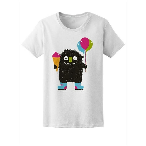 Colorful Roller Skate Monster T-Shirt Women -Image by Shutterstock, Female Small