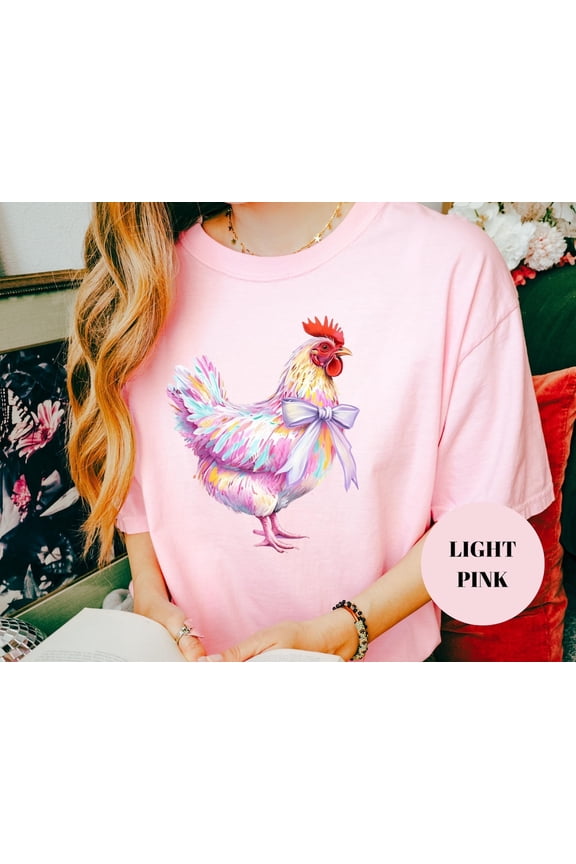 Colorful Rooster Graphic Tee: Chicken Shirt, Farm Animal Lover All Size S-5Xl