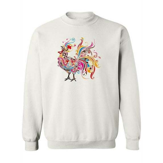 Colorful Rooster With Patterns Sweatshirt Women -Image by Shutterstock, Female 4X-Large