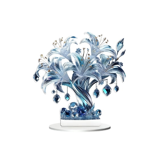 Colorful Rose Acrylic Decorative Ornaments Modern Desk Decor for Home Office Study Bedroom Tabletop Decoration Holiday Gift,A