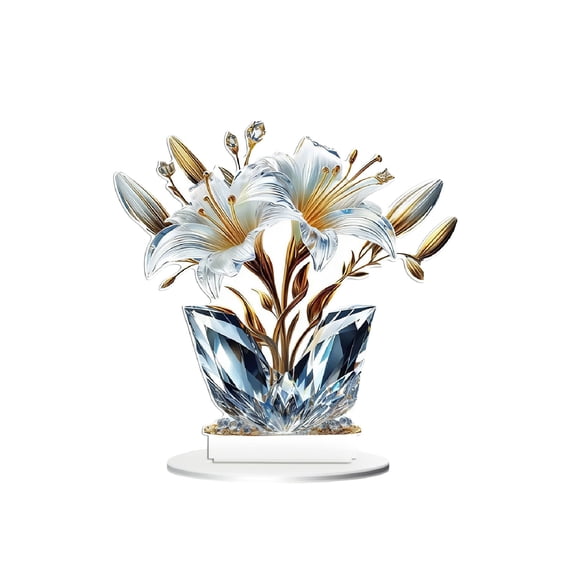 Colorful Rose Acrylic Decorative Ornaments Modern Desk Decor for Home Office Study Bedroom Tabletop Decoration Holiday Gift,C