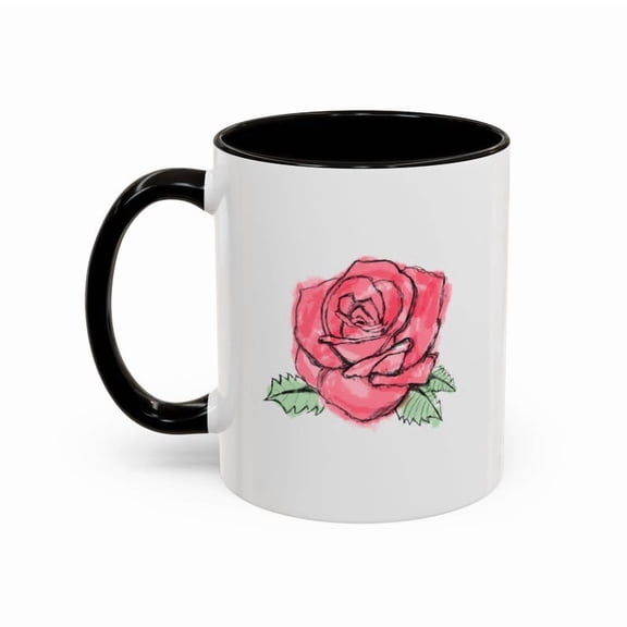 Colorful Rose Coffee Mug Artistic Tea Cup for Plant Lovers Unique Gift, Home DE1cor, Garden Enthusias Birthday Presen, Rose
