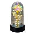 thumbnail image 1 of Colorful Rose LED Night Light in Glass Dome, USB-Powered Valentine’s Birthday Gift Decorative Table Lamp, 1 of 8