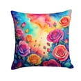 thumbnail image 1 of Colorful Roses Fabric Decorative Pillow 14 in x 14 in, 1 of 2