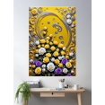 thumbnail image 1 of Colorful Roses On A Yellow And Silver Background Poster Wall Art, Modern Wall Decor For Living Room Bedroom, 24x36 UNFRAMED, 1 of 3