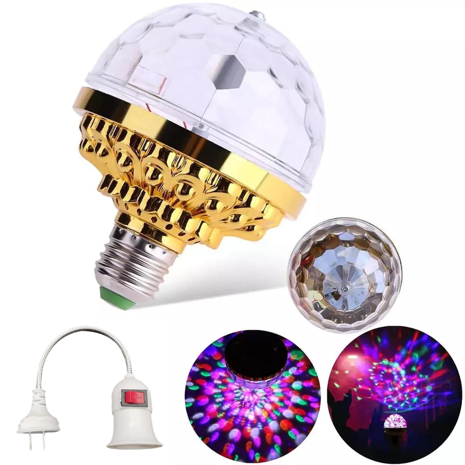 Colorful Rotating Magic Ball Light - Party Lights Disco Ball, Mirror Disco Ball  Shape, Colorful Disco Rotating Magic Ball Light Bulb with Sockets 