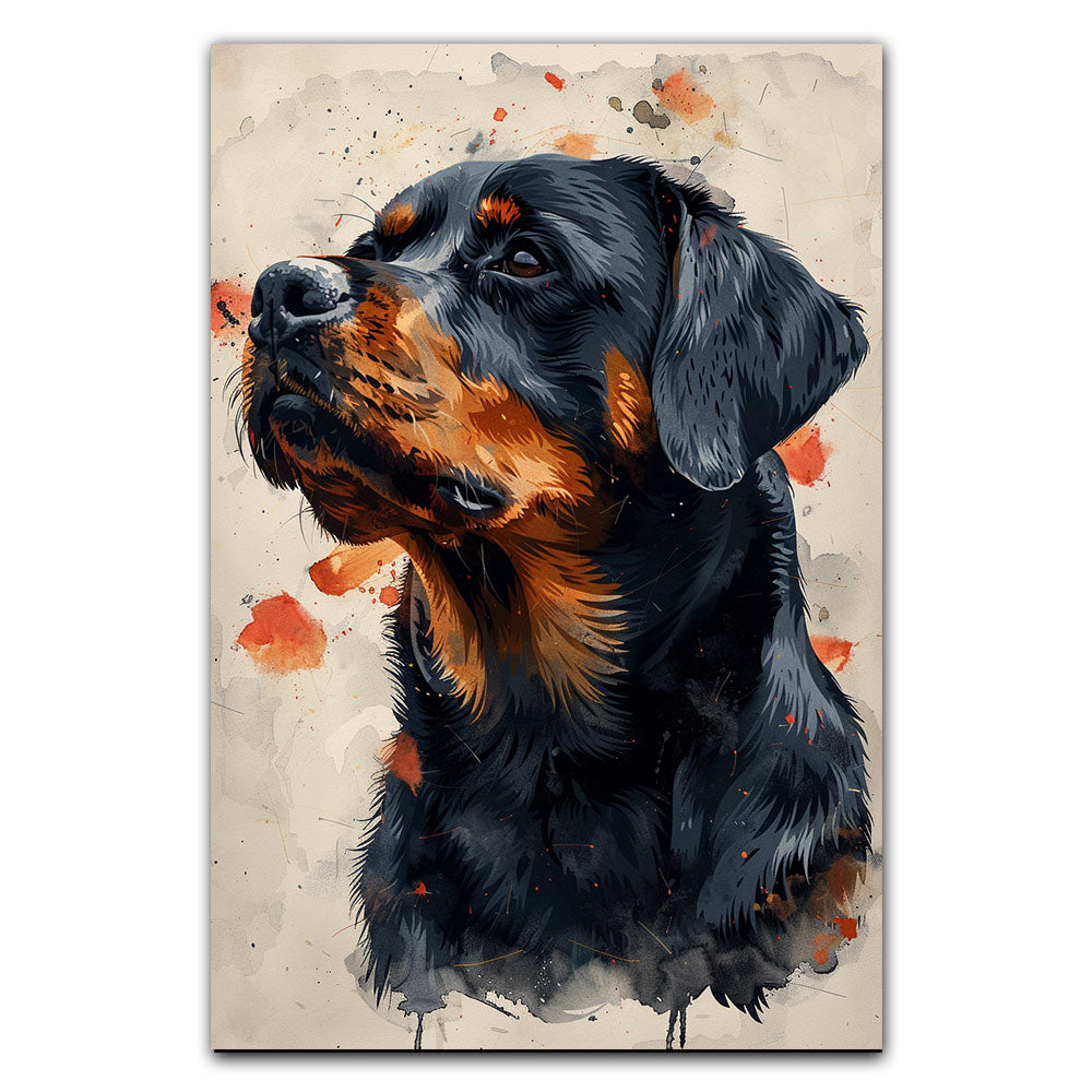 Colorful Rottweiler Wall Art Abstract Dog Posters Animal Canvas ...