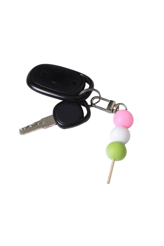 Colorful Round Food Model Keychain and Funny Acrylic Keyring Simulated Meatball String Chain Bag Decoration