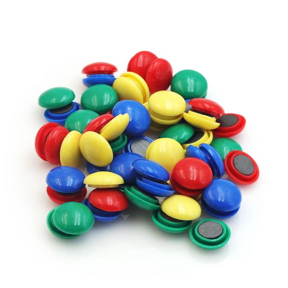 Colorful Round Magnets for Whiteboard 30mm Strong Magnetic Push Pins, 100-Pack Assorted Colors, Perfect for Office Classroom Home