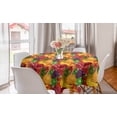 thumbnail image 1 of Colorful Round Tablecloth, Exotic Tropical Fresh Ripe Juicy Fruits Pineapple Berries Watermelon Grape Orange, Circle Table Cloth Cover for Dining Room Kitchen Decor, 60", Multicolor, by Ambesonne, 1 of 2