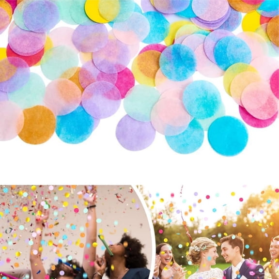 Colorful Round Tissue,QZS Reusable Multicolor Table Confetti Paper,Colorful Paper Confetti for Wedding,Birthday Party Decoration,1pcs