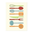 thumbnail image 1 of Colorful Row Kitchen Utensils - Digital Art Kitchen Decor Modern Art Geometric Minimalist Pop Art Retro Pattern Unframed Wall Art Print 12 x 16 inches, 1 of 4