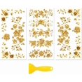 thumbnail image 1 of Colorful Rub on Transfer Decal Sticker for Furniture Craft Decor 6"x12" Golden Lace with Corner 3Pcs Waterproof UV DTF Transfer for Drawer Dresser Glass Porcelain Wood Plastic Window, 1 of 7