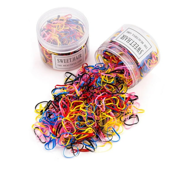 Colorful Rubber Bands 1000 Pcs Elastic Hair Ties for Kids Girls Hair Braids Daily Use Fashion Ponytail Rubber Bands Big Size for Hairstyles