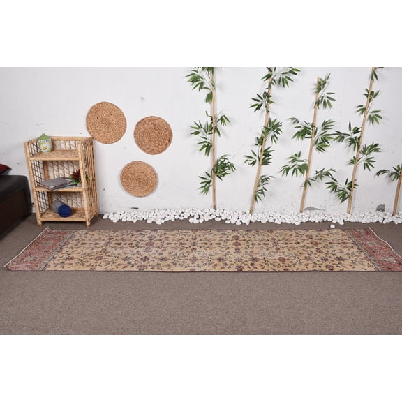 Colorful Rug, Cool Rug, 2.4x9.8 ft Runner Rug, Turkish Rug, Vintage Rug