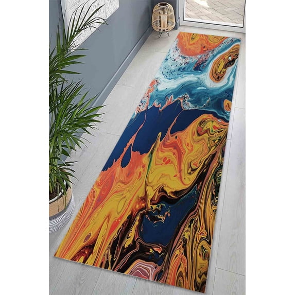 Colorful Rug, Modern Rug, Contemporary Rug, Anti-Slip Carpet Rugs, Abstract Colorful Rug, Printed Rugs, Orange Rugs, Luxury Rug, Home Decor, 3.3'x5' - 100x150 cm