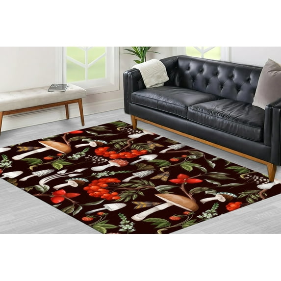 Colorful Rug, Mushroom Rug, Colorful Rugs, Salon Rug, Non-Slip Carpet Rugs, Gift For Him Rugs, Modern Rug, Machine Washable Rug, Home Decor, 1.7'x2.3' - 50x70 cm