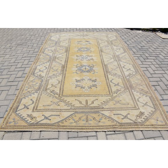 Colorful Rugs, 6.6x10.4 ft Large Rug, Vintage Rug, Oushak Rugs, Turkish Rugs