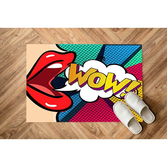 Colorful Rugs, Girl Room Rugs, WOW Woman Rug, POP ART Rugs, Housewarming Gift Rug, Personalized Gifts Rugs, Door Mat Rug, Area Rugs, 3.3'x9.2' - 100x280 cm