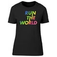 thumbnail image 1 of Colorful Run The World T-Shirt Women -Image by Shutterstock, Female x-Large, 1 of 2