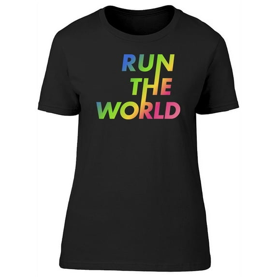 Colorful Run The World T-Shirt Women -Image by Shutterstock, Female x-Large