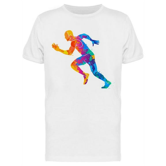 Colorful Running Athlete T-Shirt Men -Image by Shutterstock, Male 3X-Large