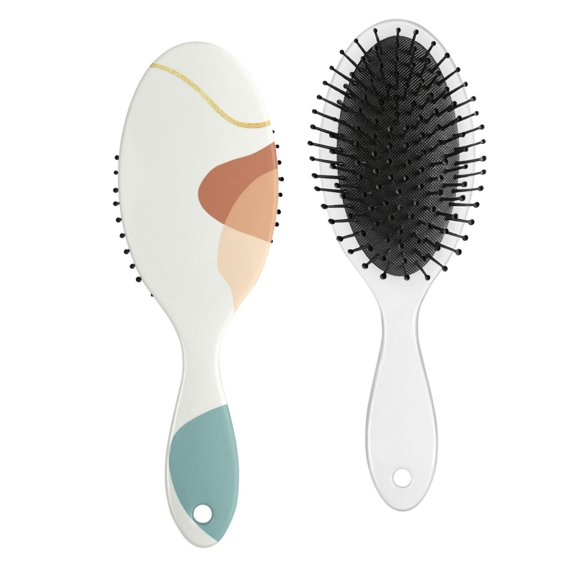 Colorful Rustic Hair Brush, Nordic Pattern Paddle Detangler with Soft Bristles, Great Gift for Teens and Kids, All Hair Types
