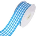 thumbnail image 1 of Colorful Saddle Stitched Gingham Ribbon, Blue, 1-1/2-Inch, 10-Yard, 1 of 1