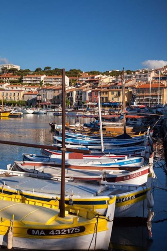 Colorful Sailboats in Provence France Canvas Art - Brian Jannsen DanitaDelimont (19 x 29)