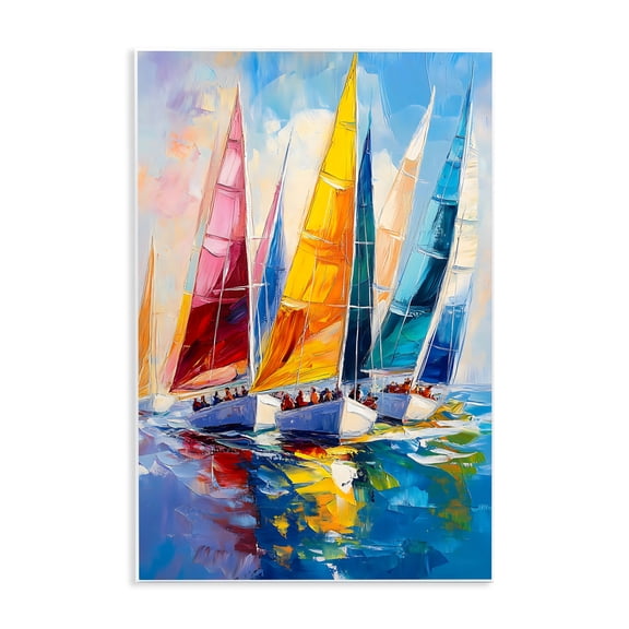 Stupell Industries Colorful Sails Regatta Wall Plaque Art, design by LSR Design Studio, 15 x 10