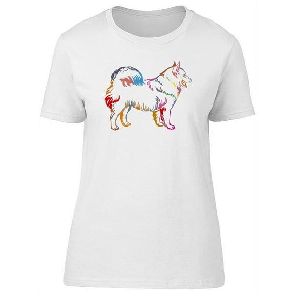 Colorful Samoyed Dog T-Shirt Women -Image by Shutterstock, Female x-Large