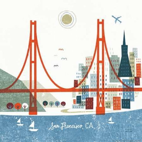 Colorful San Francisco Canvas Art - Michael Mullan (24 x 24)