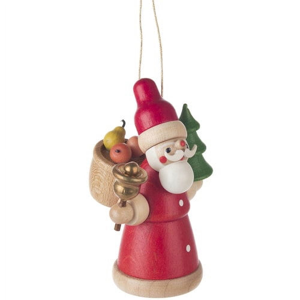 3 Piece German-Inspired Santa Wooden Ornaments