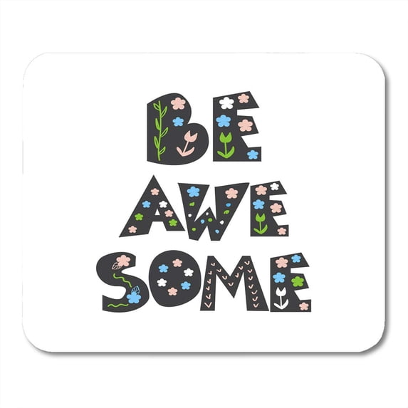 Colorful Saying Cute Slogan Be Awesome Star Baby Black Cartoon Clip Mousepad Mouse Pad Mouse Mat 9x10 inch