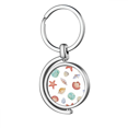 thumbnail image 1 of Colorful Scallop Marine Life Illustration Rotating Keychain Metal Keyring Holder, 1 of 2