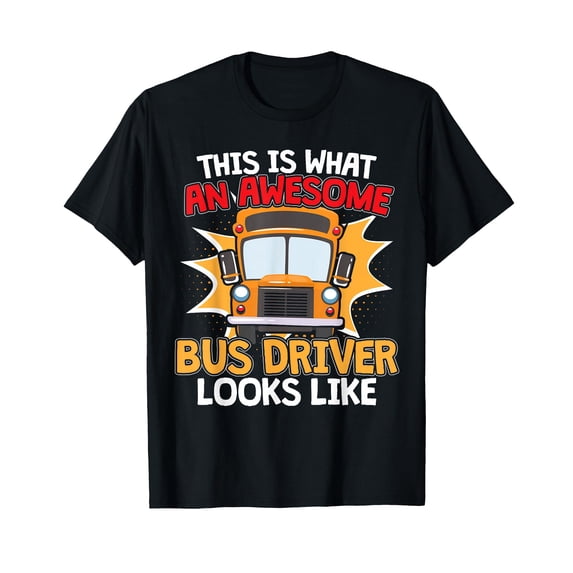 Colorful School Bus Graphic T-Shirt - Perfect Appreciation Gift for School Bus Drivers