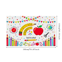 Colorful School Supplies Themed Backdrop Banner for Back to School Party Decorations Photography Props Classroom Decor Background