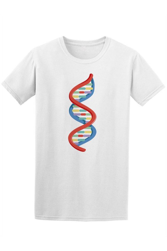 Colorful Science Spiral Dna T-Shirt Men -Image by Shutterstock, Male Medium