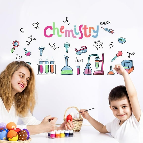 Colorful Science Wall Decals - Scientific Experiment Stickers & Murals for Lab Classroom - Wall Art Sticker