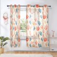 thumbnail image 1 of Colorful Sea Corals Sheer Curtains 2 Panels Set Grommet Drapes for Bedroom Living Room 42" W x 63" L, 1 of 7