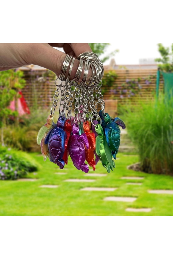 Colorful Sea Turtle Keychain Cute Animal Keychain ABS Material Personalized Decoration for Kids Adults Backpack Bag Charm Random Color 4.5 cm Collectible Gift Surprise