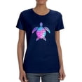 thumbnail image 1 of Colorful Sea Turtle Stencil Shaped T-Shirt Women -Image by Shutterstock, Female 3X-Large, 1 of 4