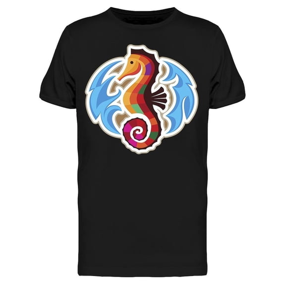 Colorful Seahorse Design Tee Men's -Image by Shutterstock