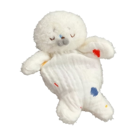 Colorful Seal Plush Play Sets Soft Stuffed Animal 9 Inch Cozy Fluffy Cuddle Doll Comfort Snuggle Plushie for Bedtime Play Nursery Decor White 1 Pack